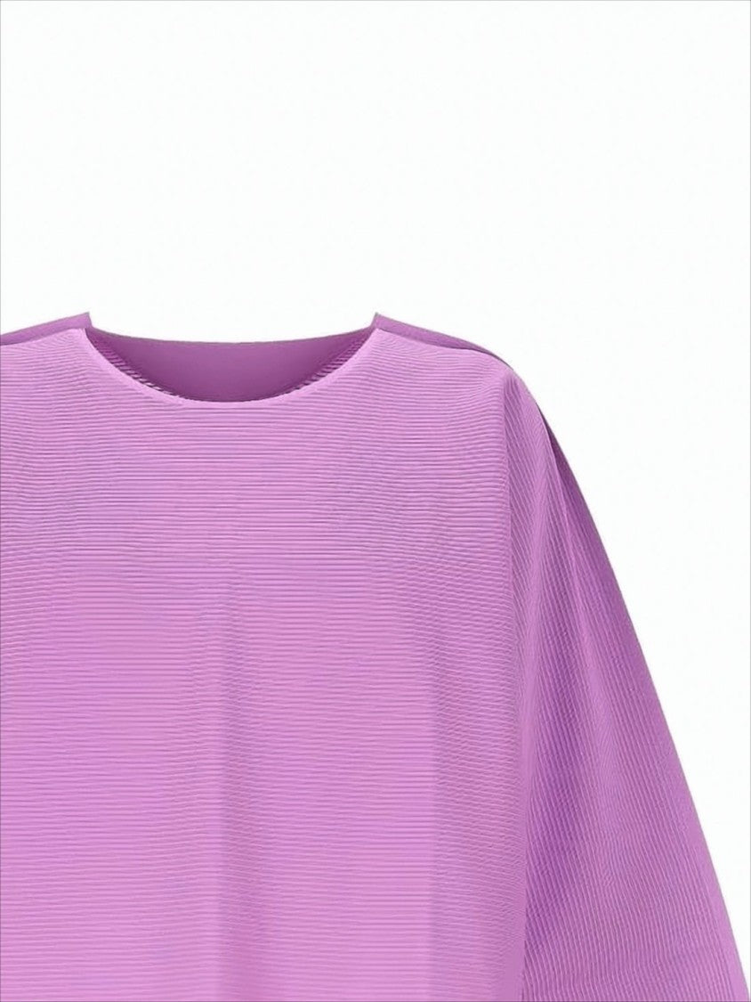 Cropped Long-Sleeve Ribbed Top with Flared Sleeves