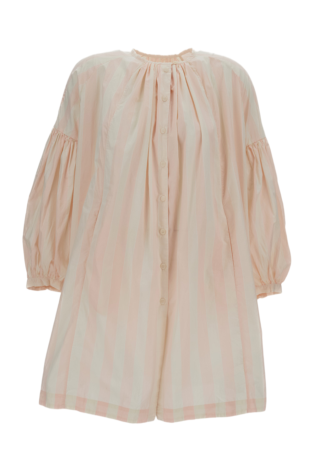 Wide Long Striped Cotton Shirt