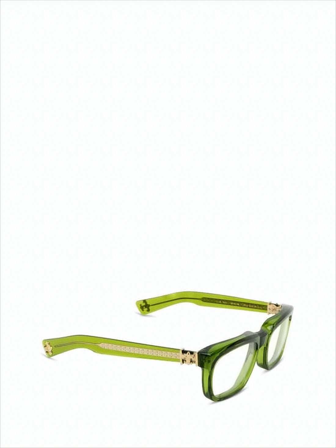 Translucent Green Acetate Sunglasses With Silver Detailing