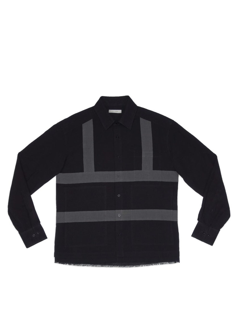 Harness Detail Cotton Shirt With Pointed Collar