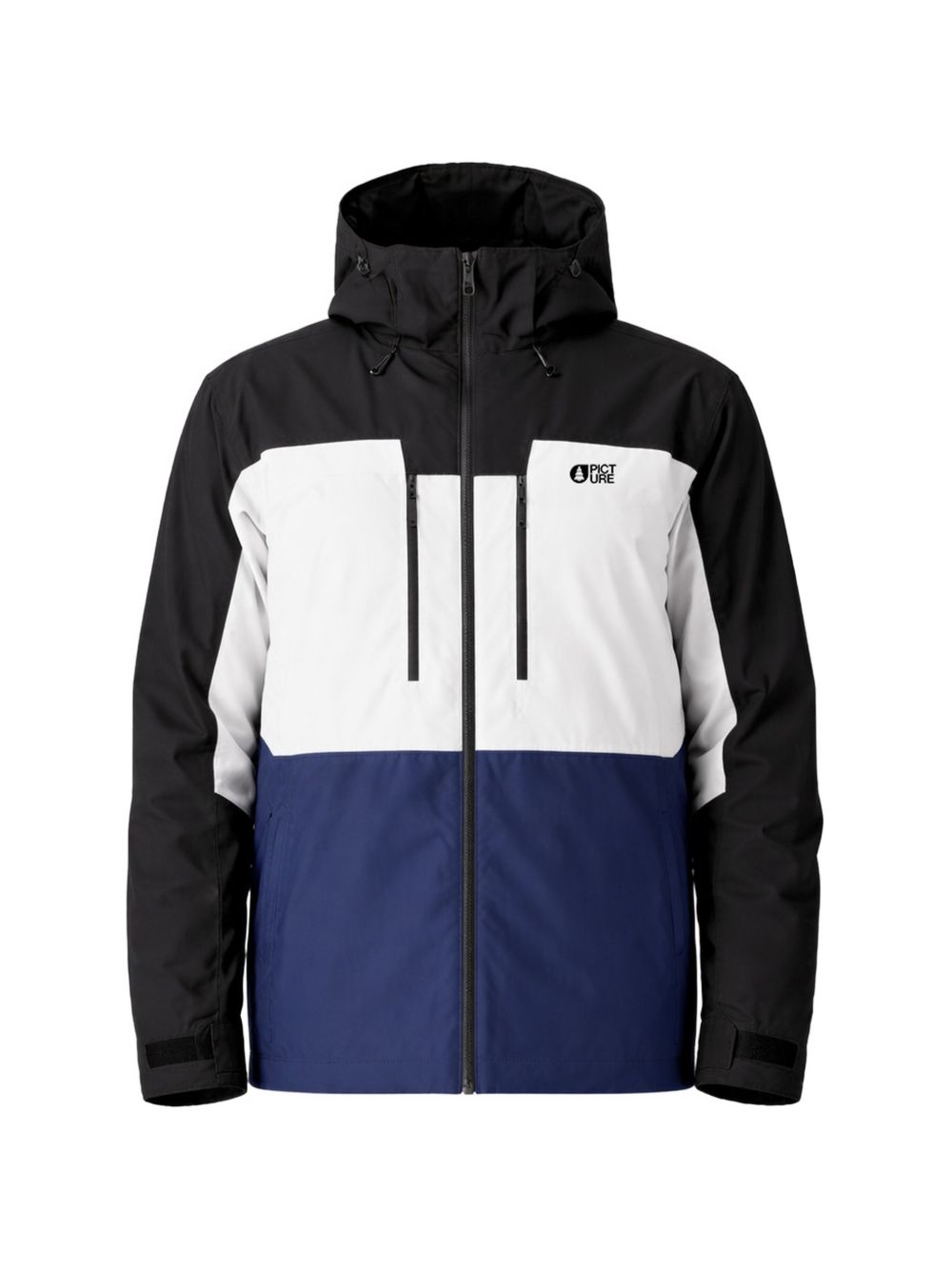 Color-Block Casual Jacket with Adjustable Hood and Zippered Pockets