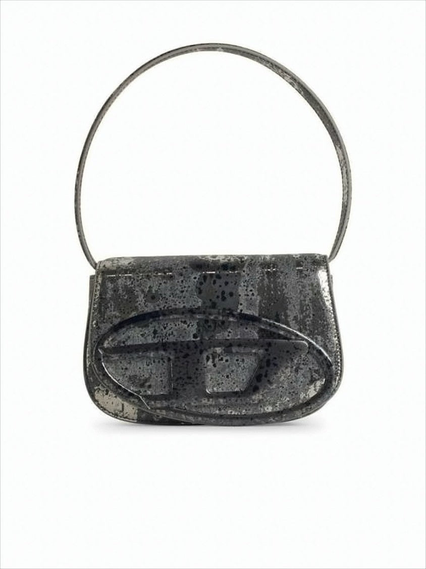 Textured Grey Shoulder Bag