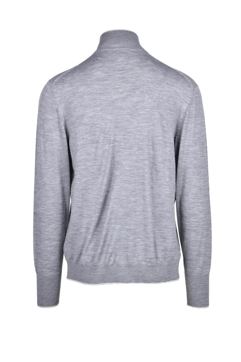 Zip Cardigan Wool - Grey