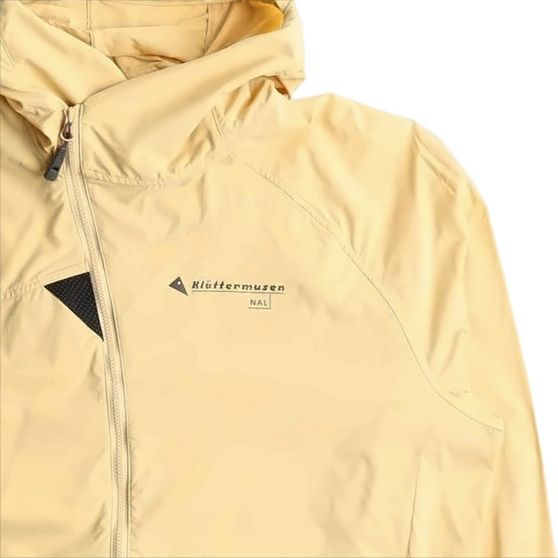 Lightweight Pale Yellow Polyamide Jacket with Hood