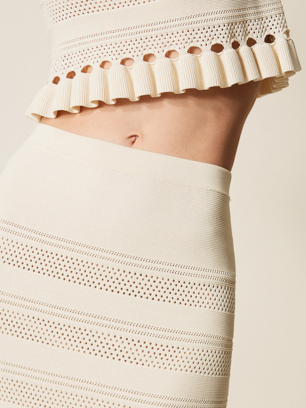 Knit Skirt with Punched Detailing