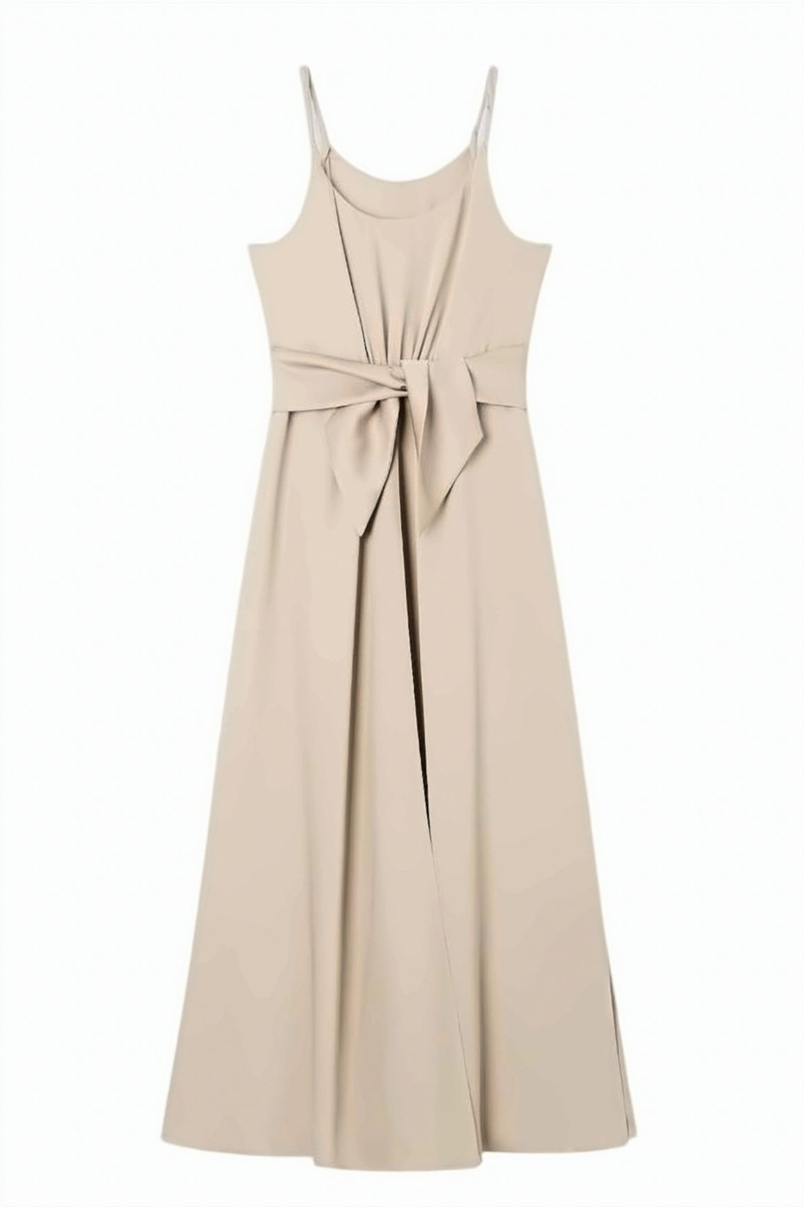 Crepe Twill Torchon Straps Sash Dress