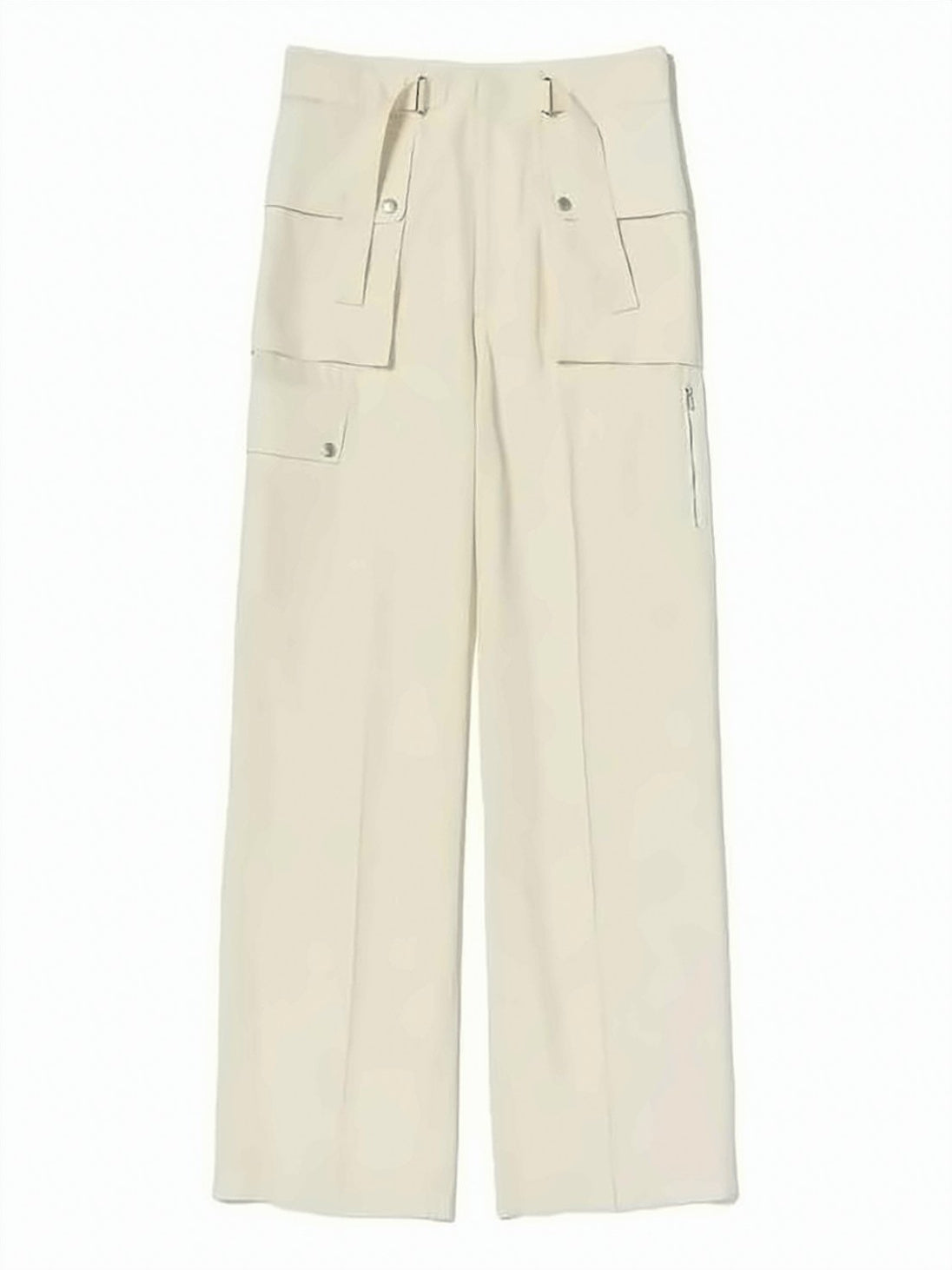 High-Waisted Straight Pants with Wide Legs