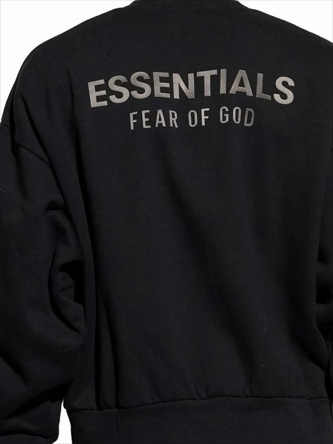 Black Fleece Pullover with Crew Neckline