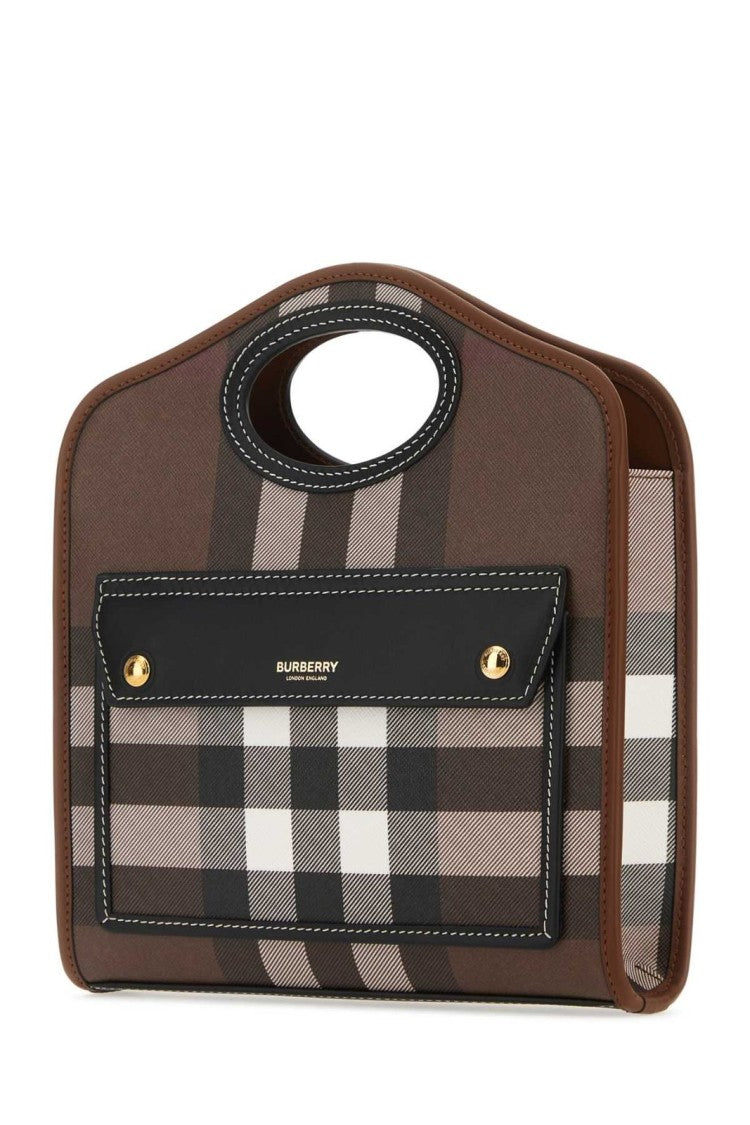 Structured Check Pattern Tote Bag