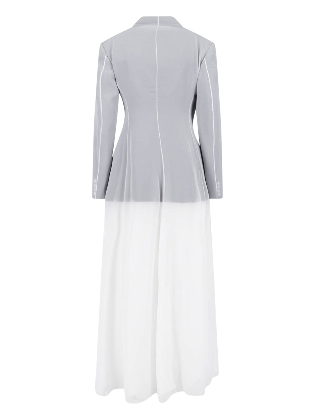White Tailored Two-Tone Maxi Dress