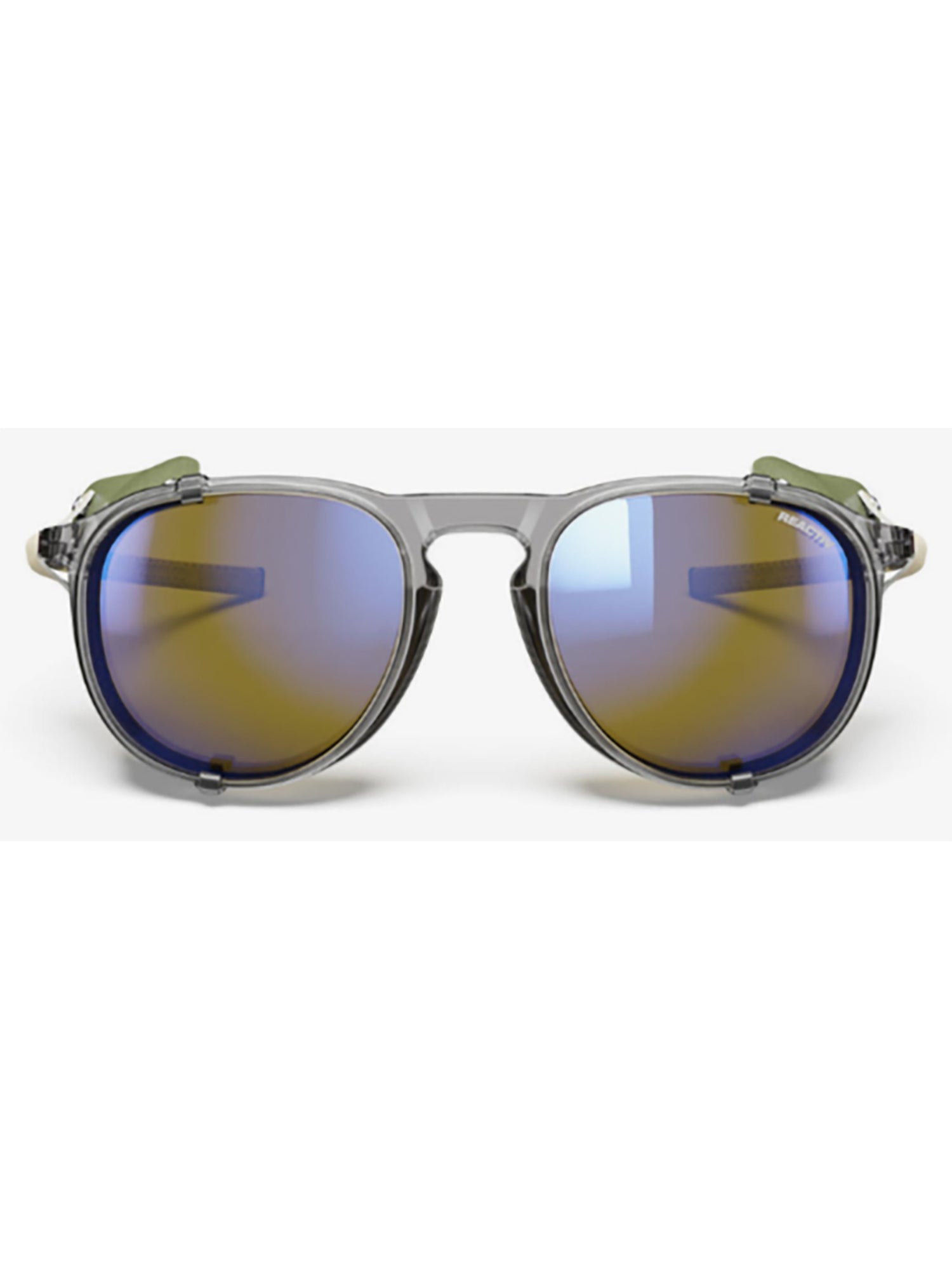 Rounded Frame Sunglasses with Mirrored Lenses