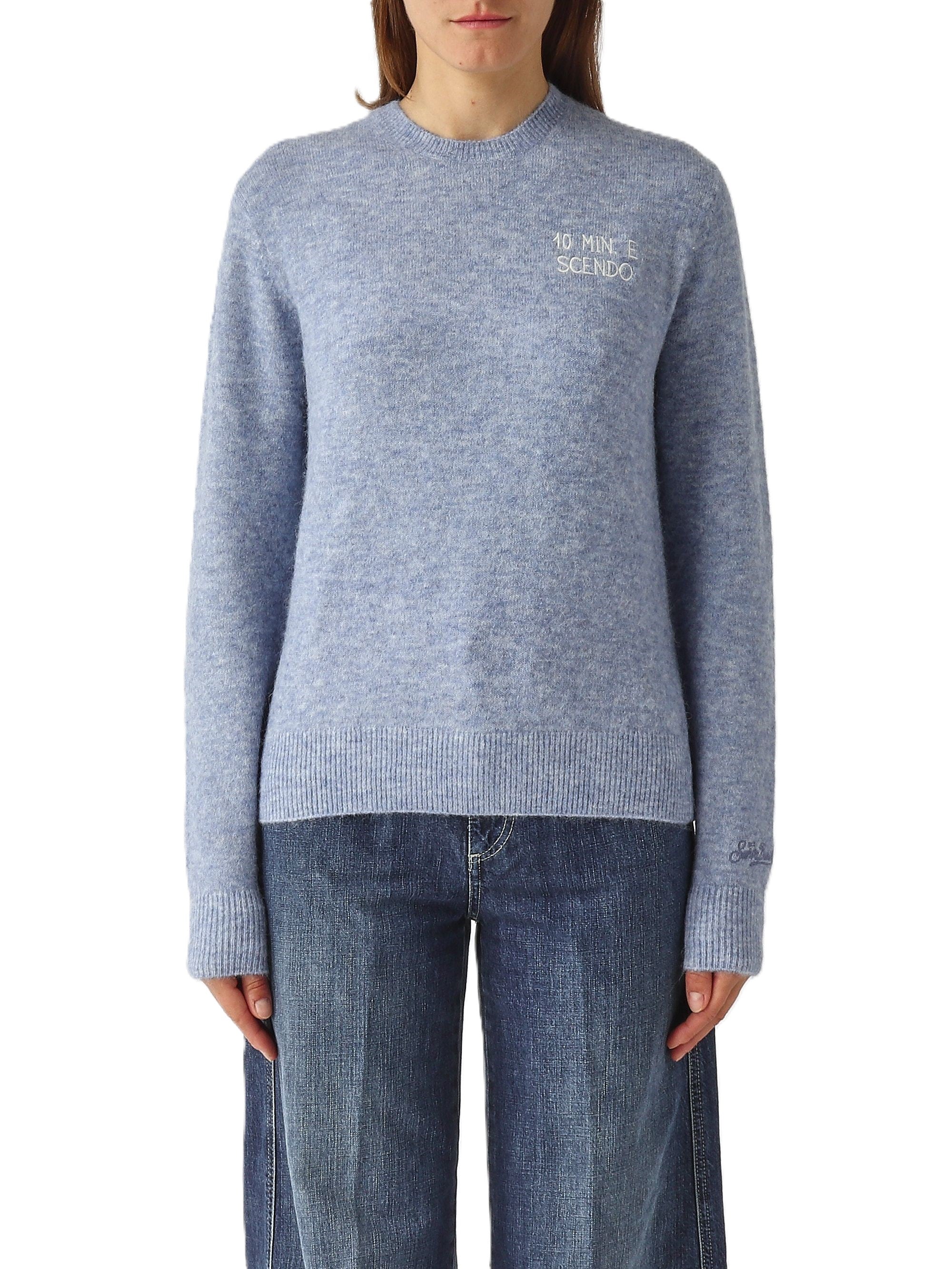 Alpaca Knit Sweater With Ribbed Finishing