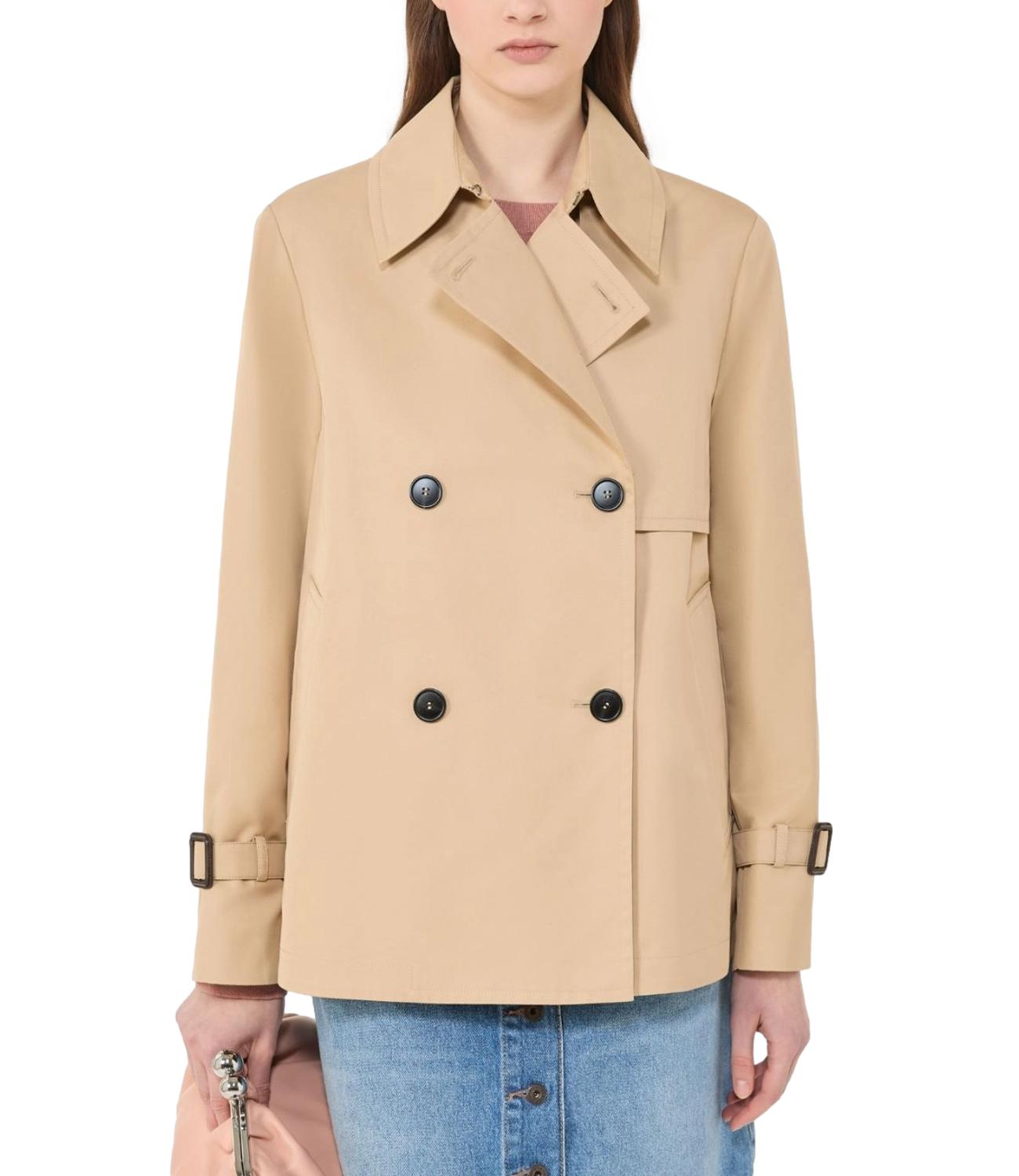 Beige Cotton Blend Raincoat