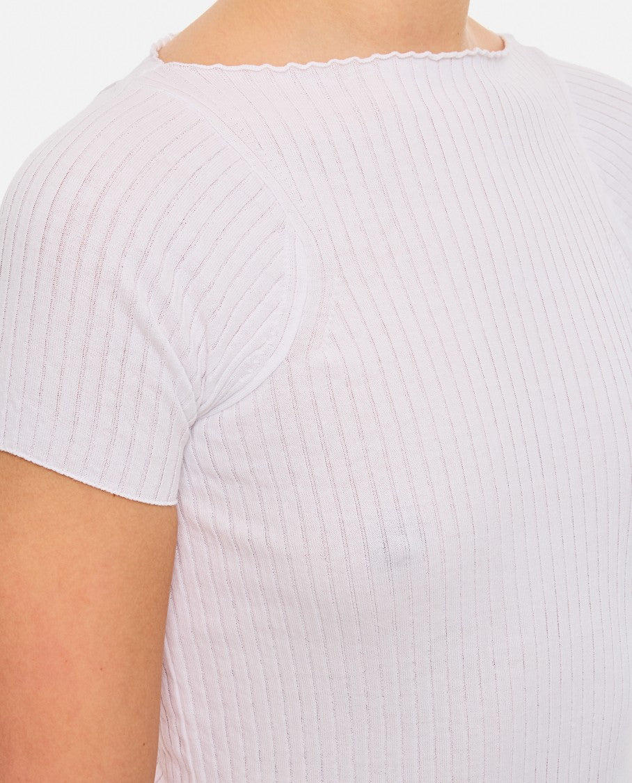 Fitted Knitted Top With Short Sleeves