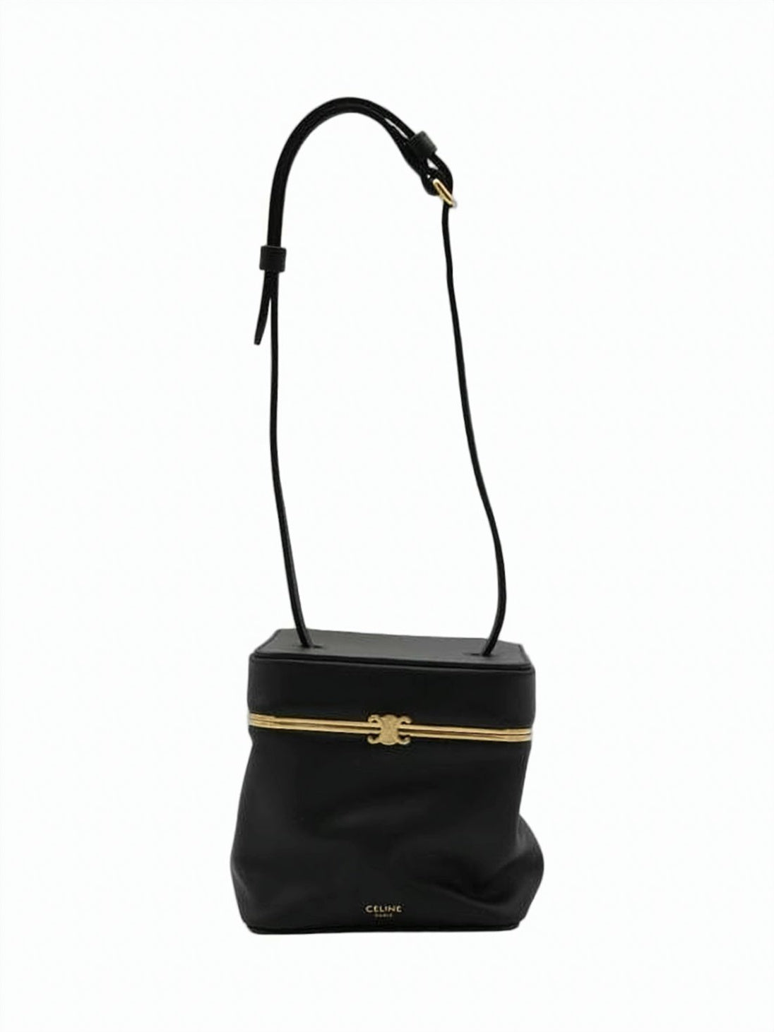 Structured Black Calfskin Tote Bag
