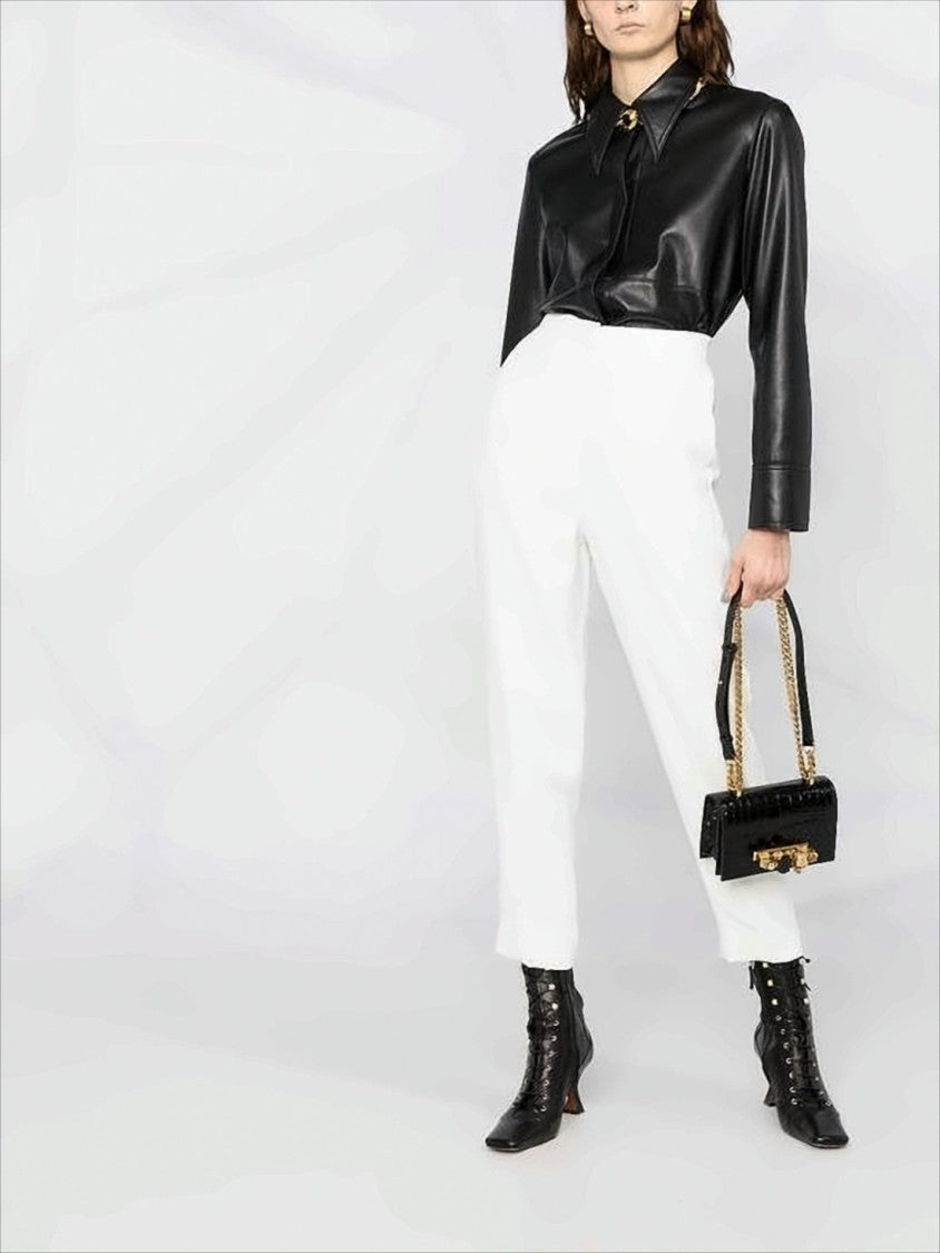 Crocodile-Embossed Black Calf Leather Crossbody Bag