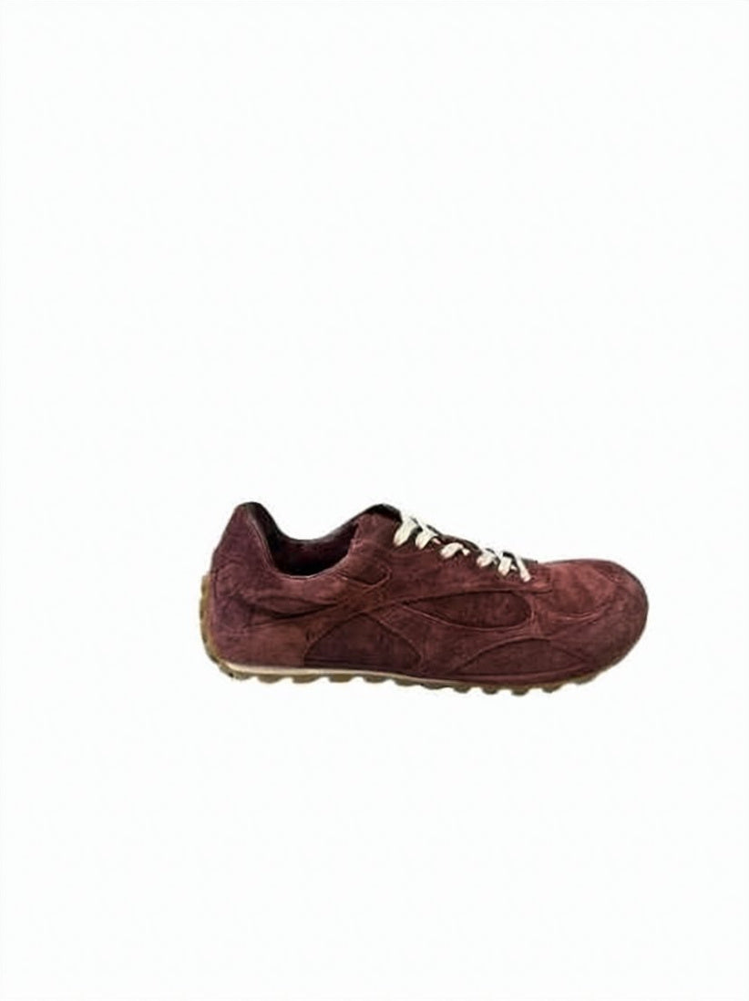 Burgundy Calf Leather Sneakers