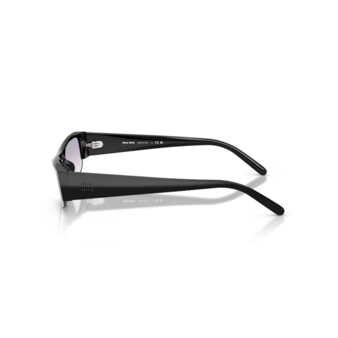 Rectangular Sunglasses with Glossy Black Acetate Frame