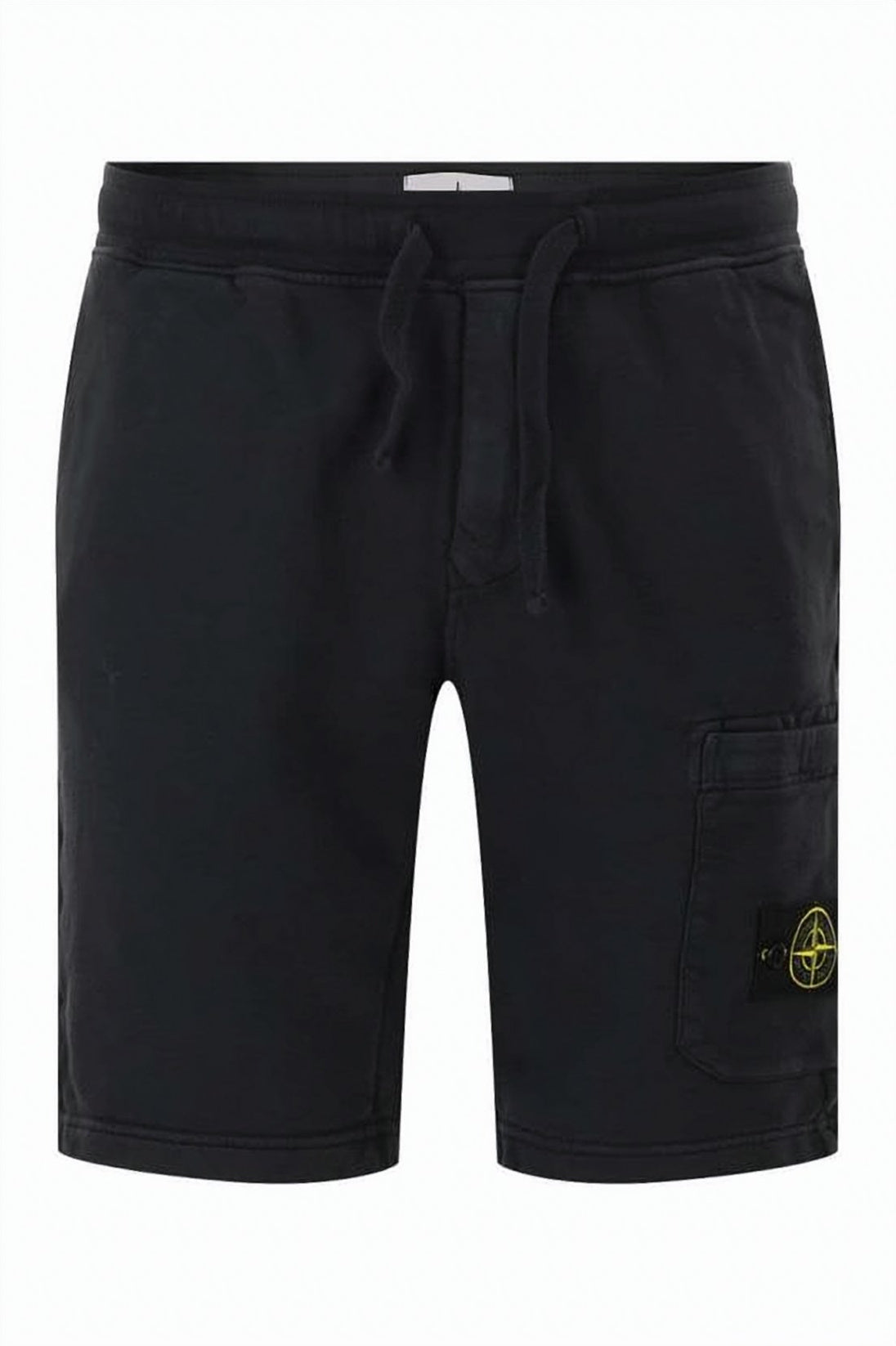 Black Cotton Shorts with Adjustable Drawstring
