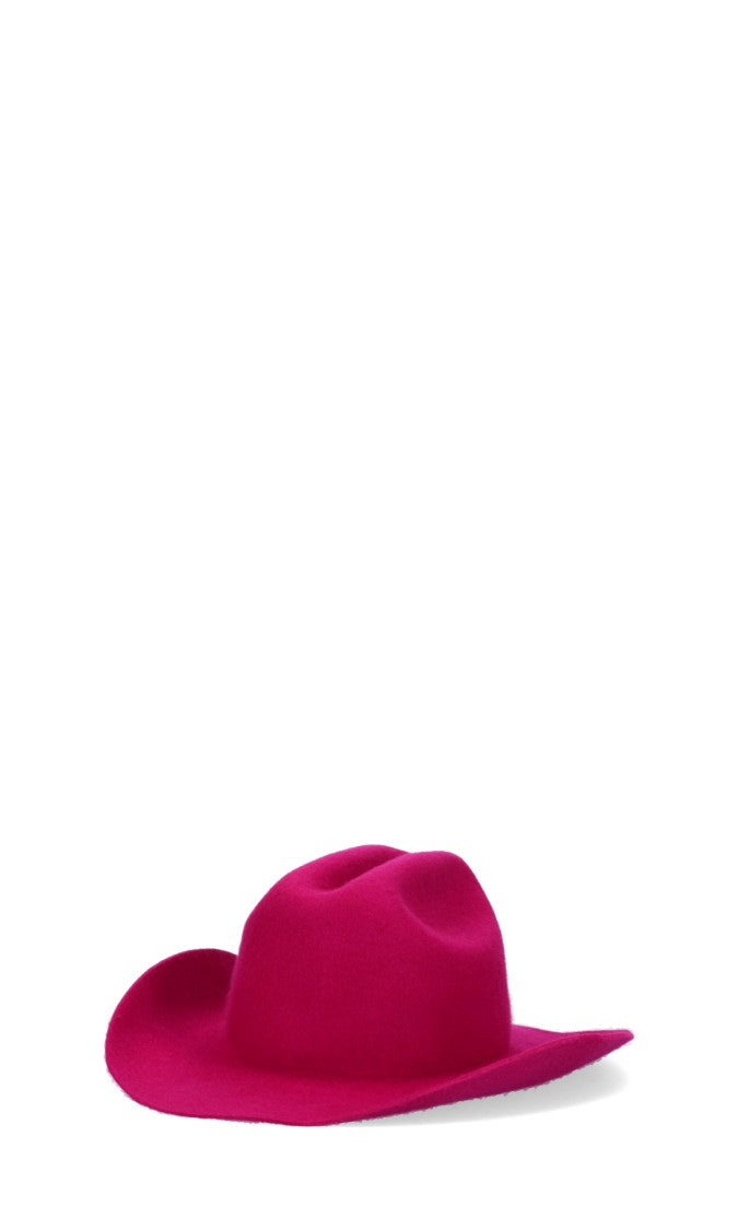 Wide-Brimmed Pink Hat With Soft Felt Texture