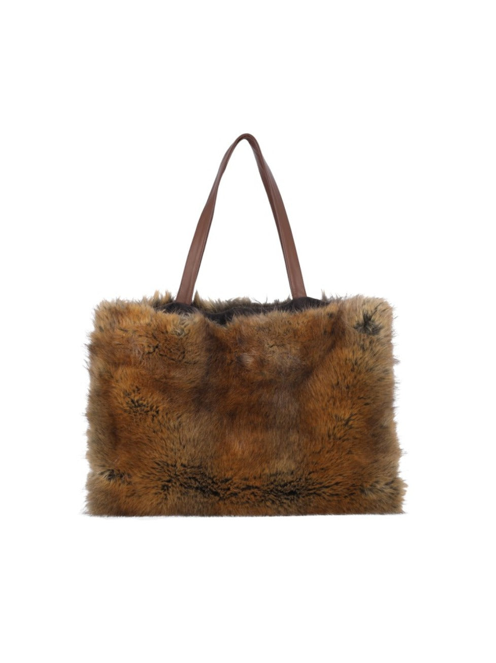 Faux Fur Tote Bag – Brown