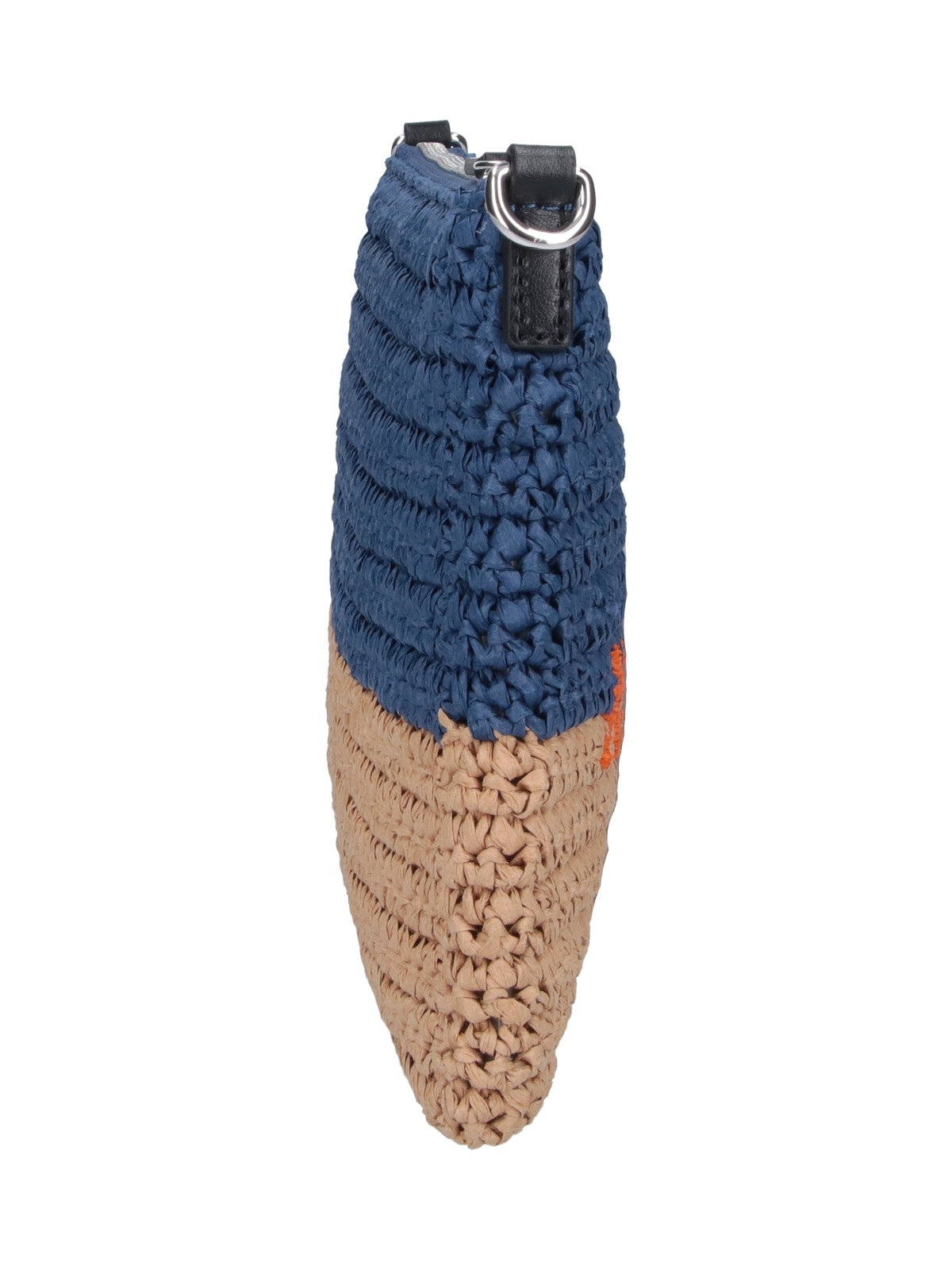 Blue Seaside Two-Tone Raffia Pouch