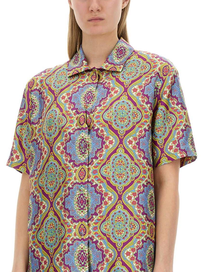 Vibrant Printed Silk Shirt