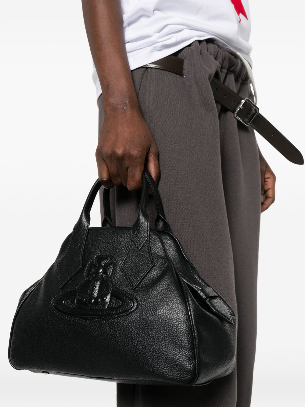 Textured Black Handbag