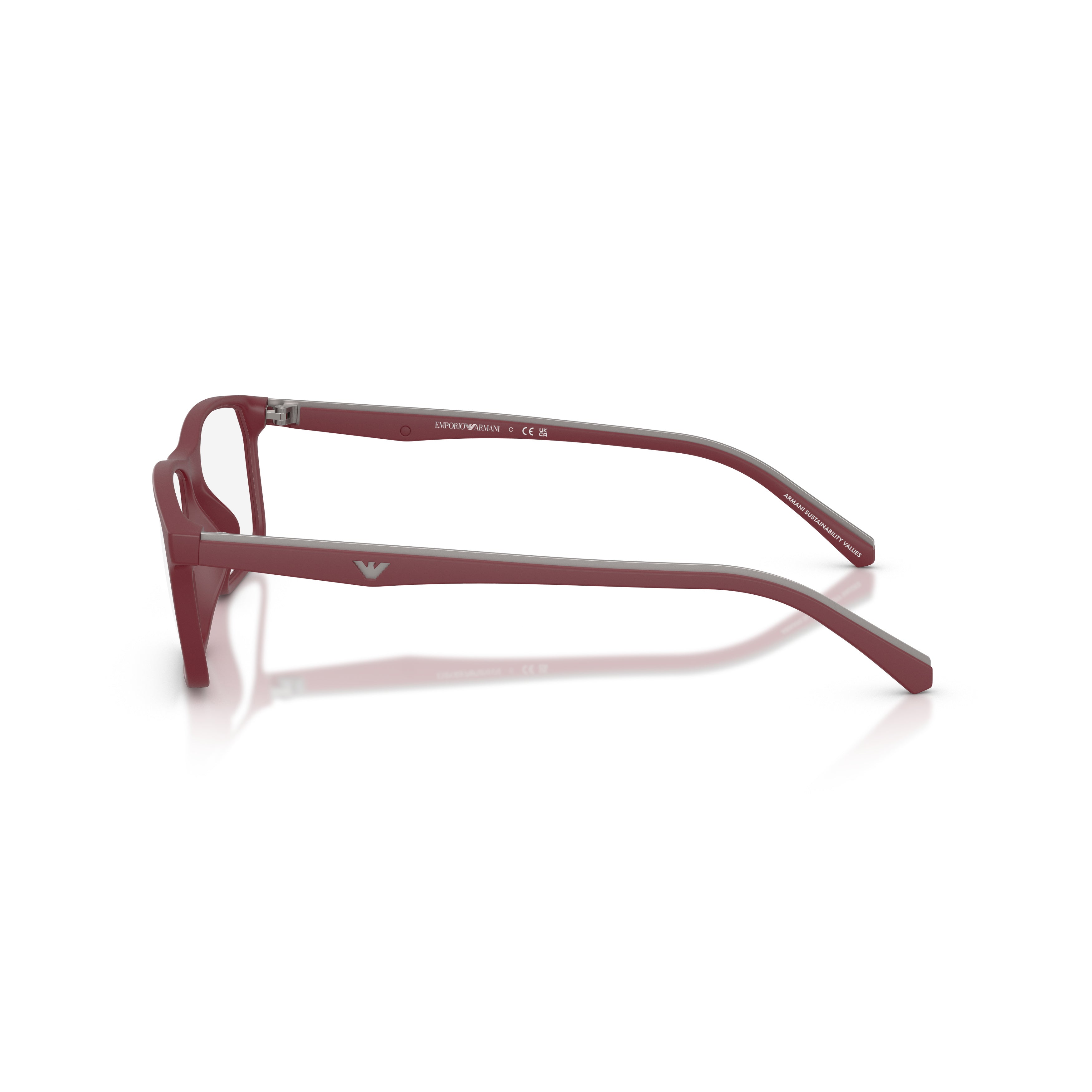 0ea3266u Rectangular Deep Burgundy Eyeglasses with Matte Finish