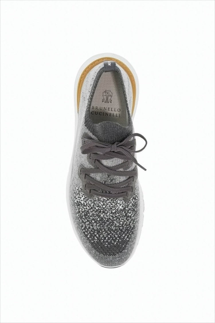 Gradient Knit Sneakers with Lace-up Front
