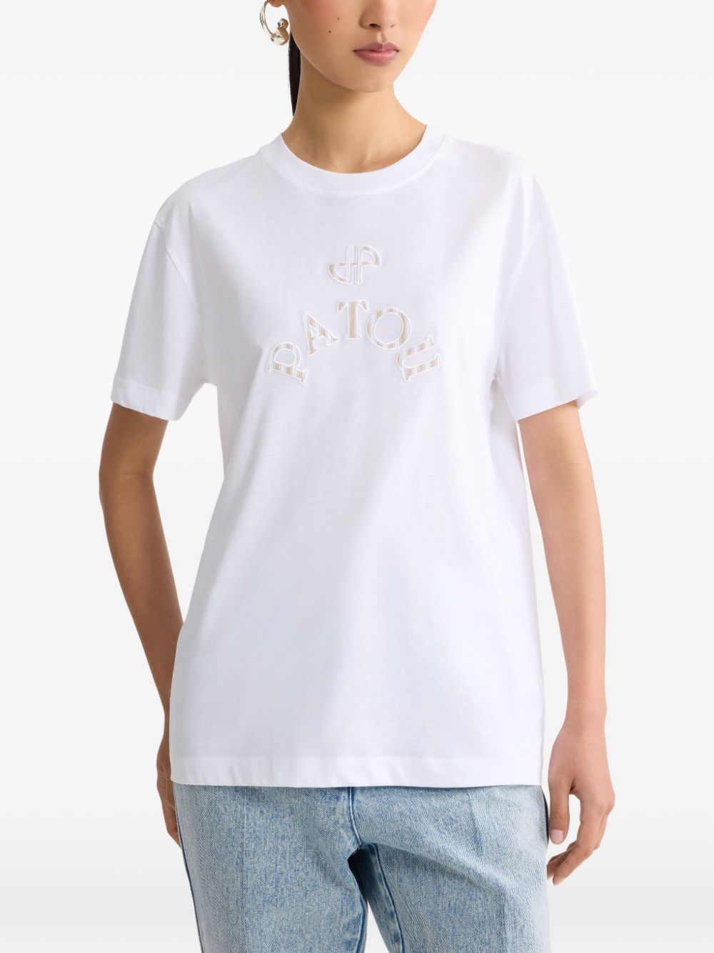 Logo Embroidered Crew Neck Top