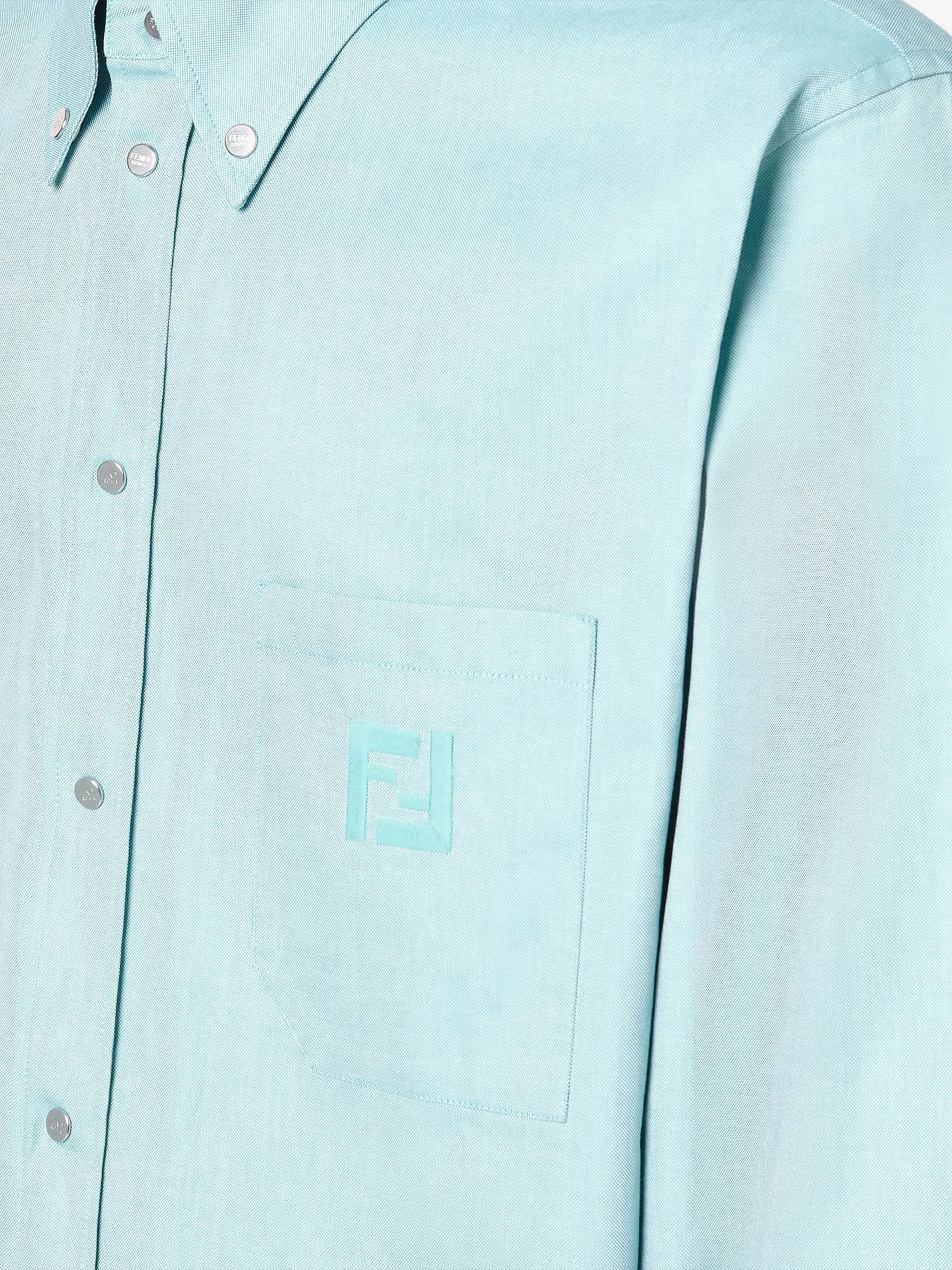 Comfort Oxford Light Blue Embroidered Shirt