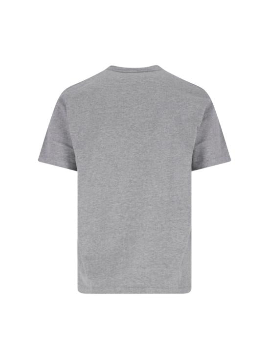 Grey Short-Sleeved Cotton T-Shirt With Classic Crew Neck