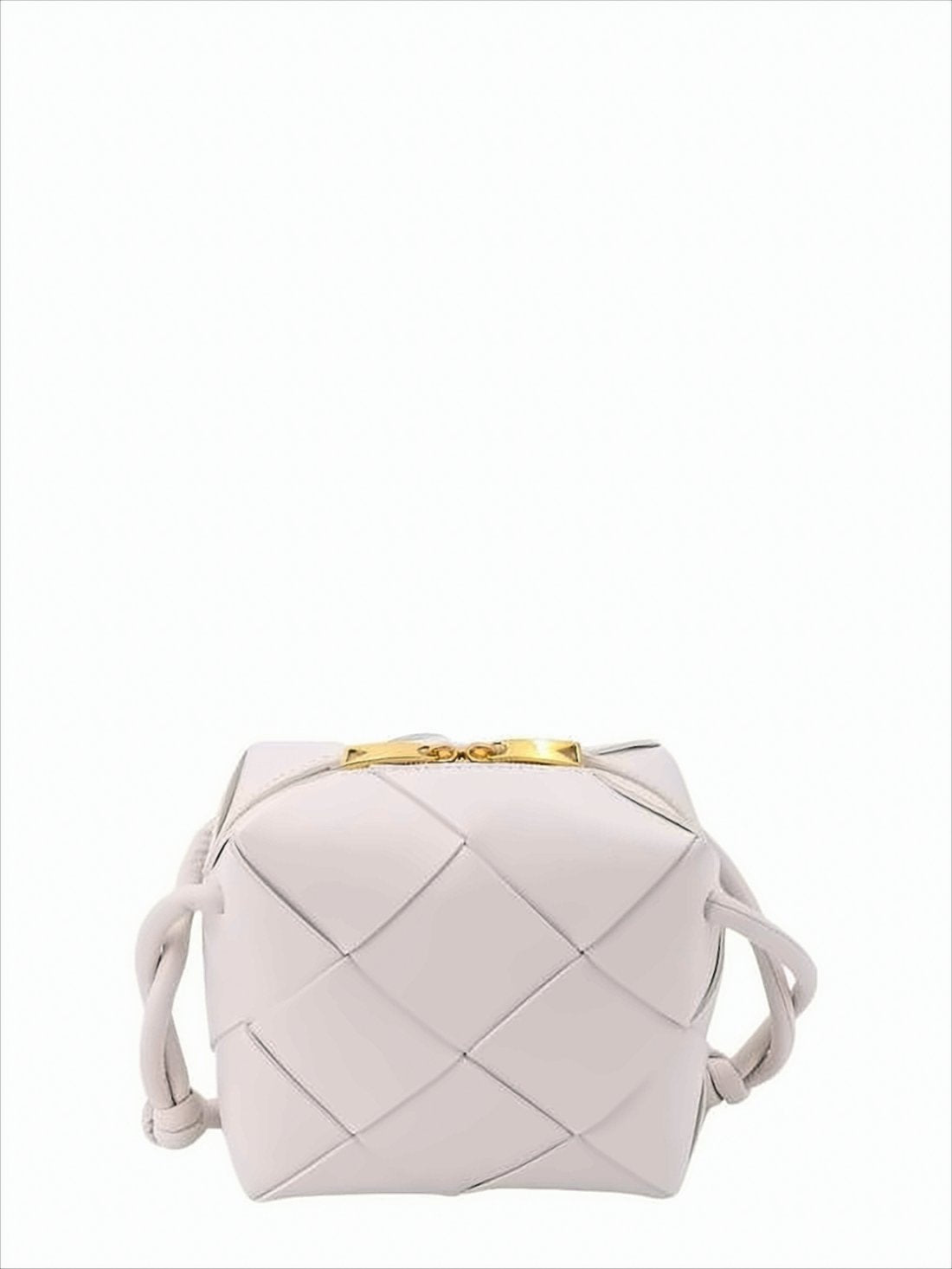 Compact White Lambskin Shoulder Bag