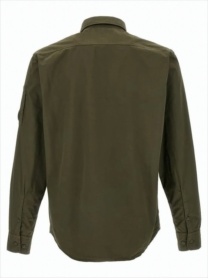 Long-Sleeve Utilitarian Shirt with Structured Collar