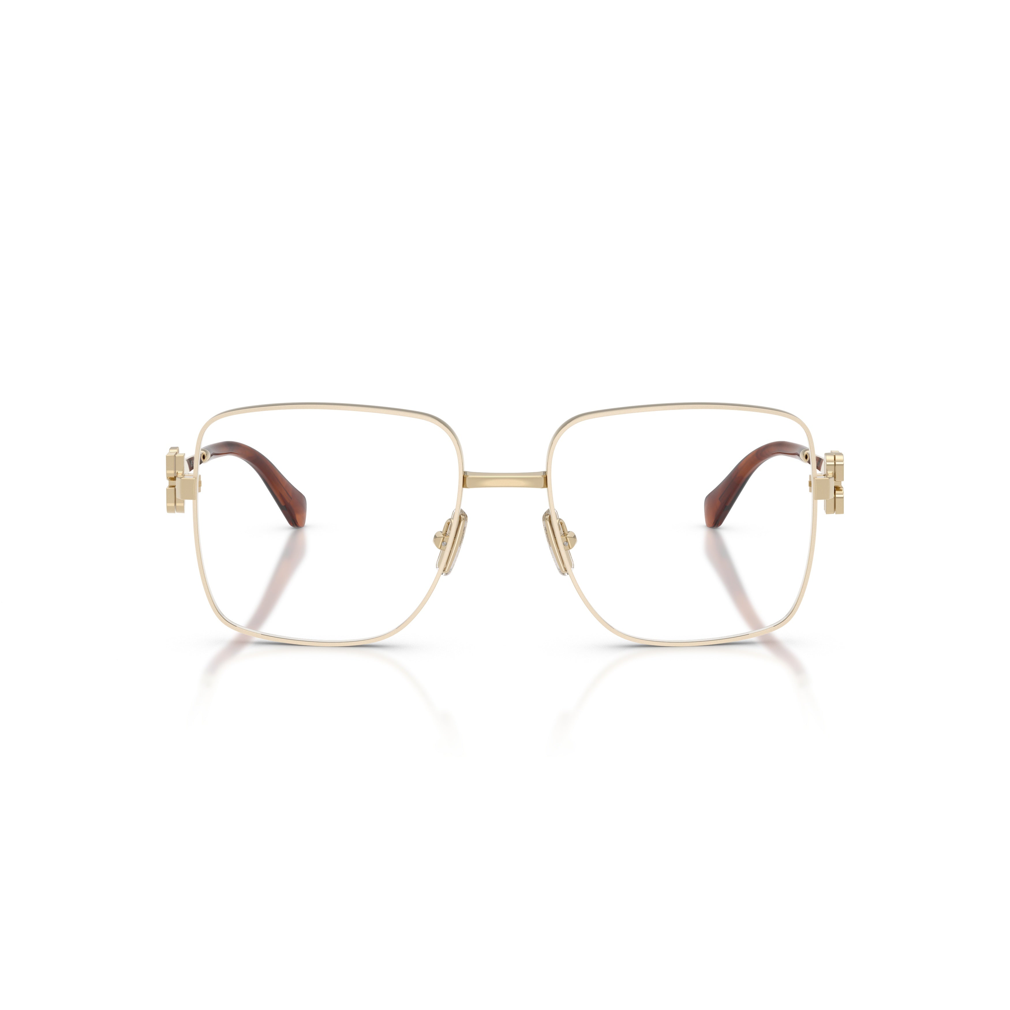 0mu 51xv Square-Shaped Gold-Finish Metal Eyeglasses