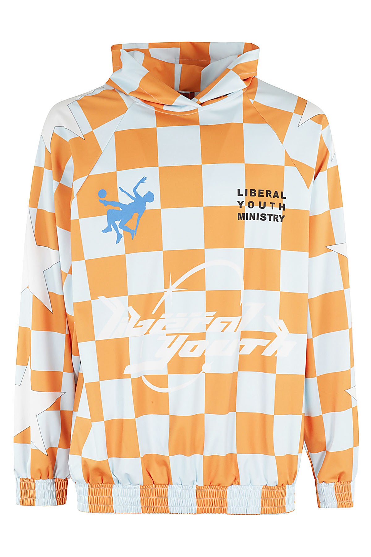 Orange Light Blue Football Hoodie