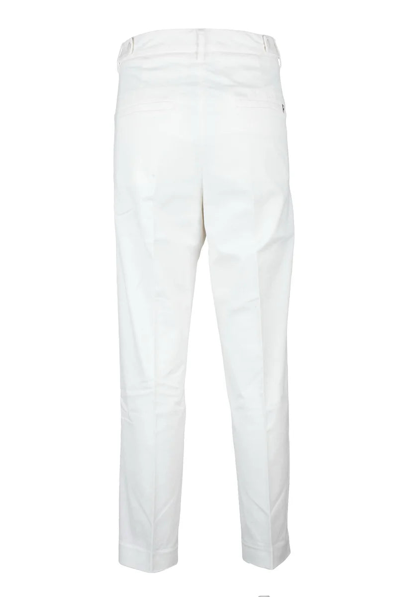 Ariel 27 Inches White Tapered Leg Trousers