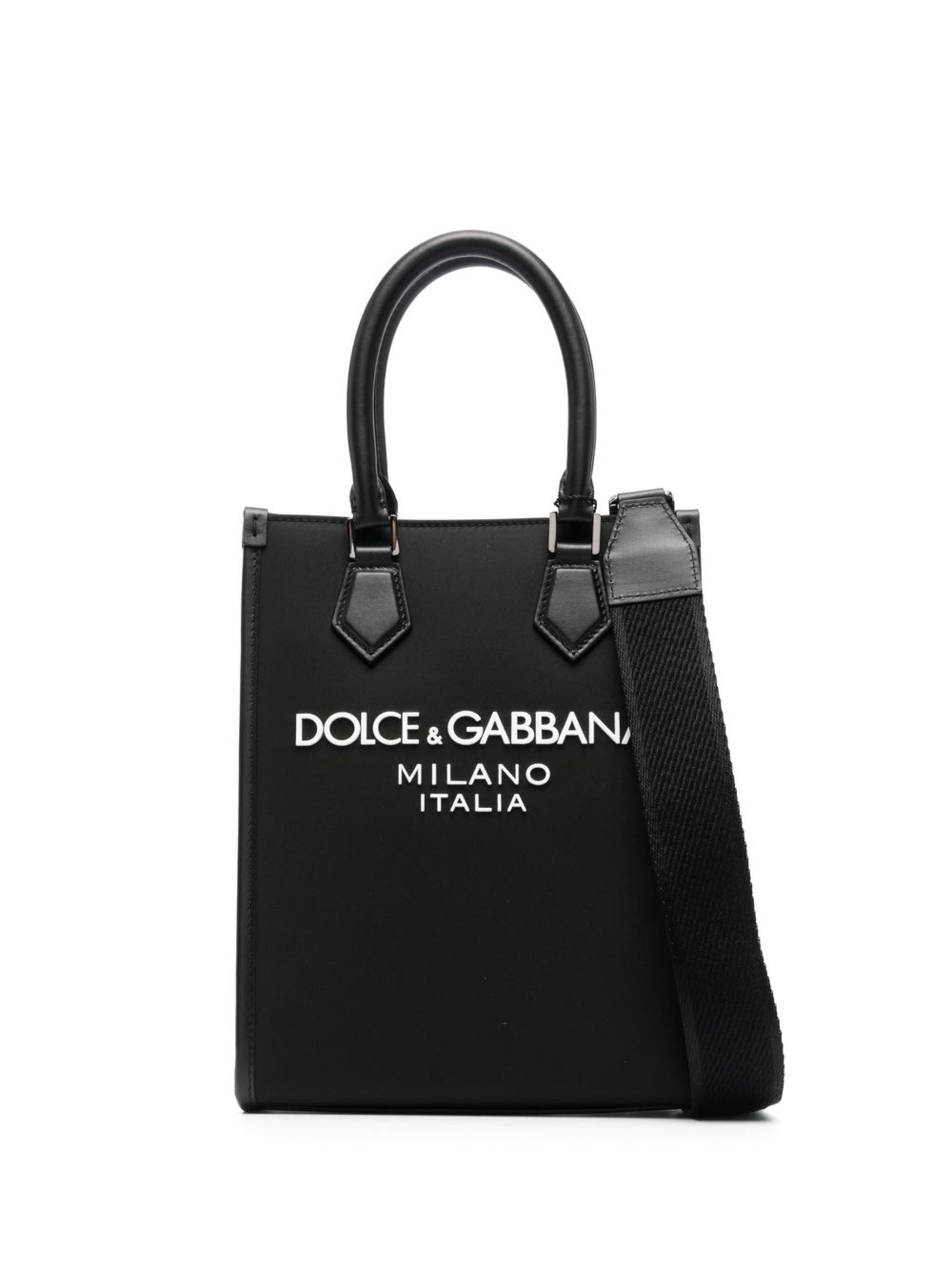 Compact Nylon Calf Leather Milano Tote