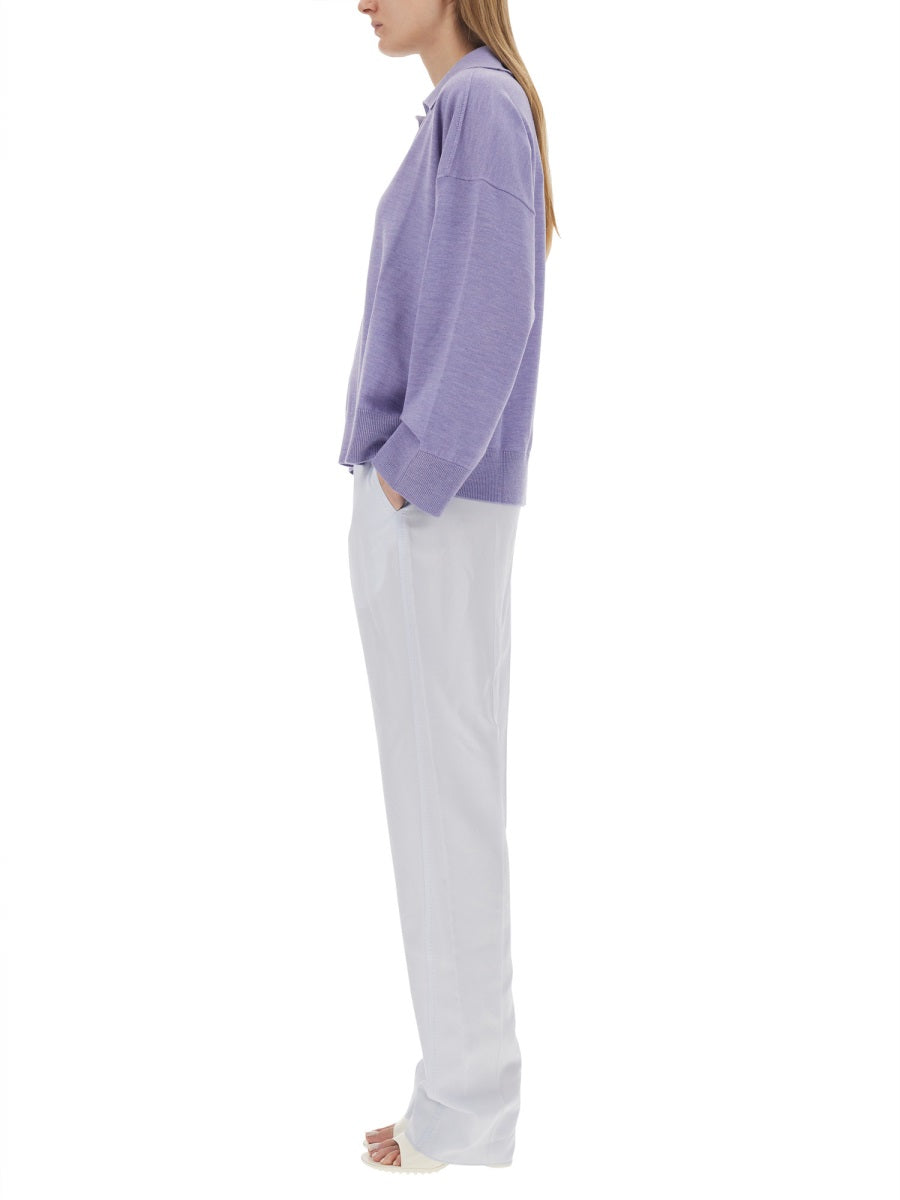 Wide Leg Straight Cut Pants with Flowing Drape
