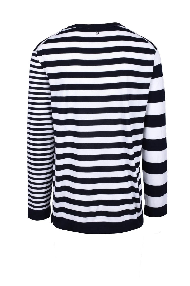 Cotton Sweater - White/Blue