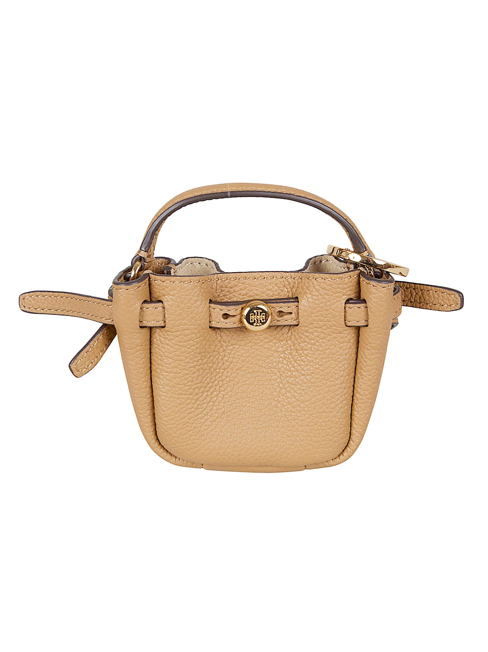 Structured Crossbody Bag in Textured Cow Leather with Gold Logo