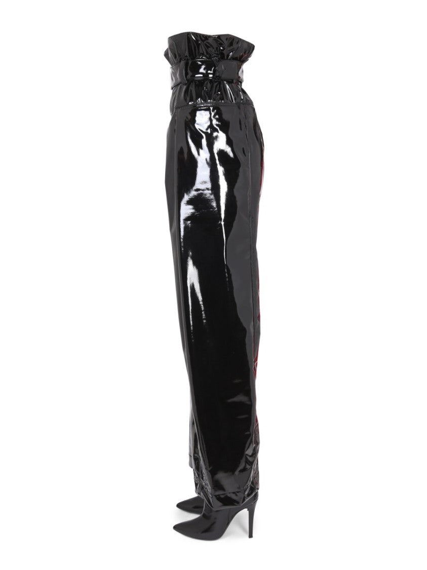 High Paperbag Waist Vinyl Pants