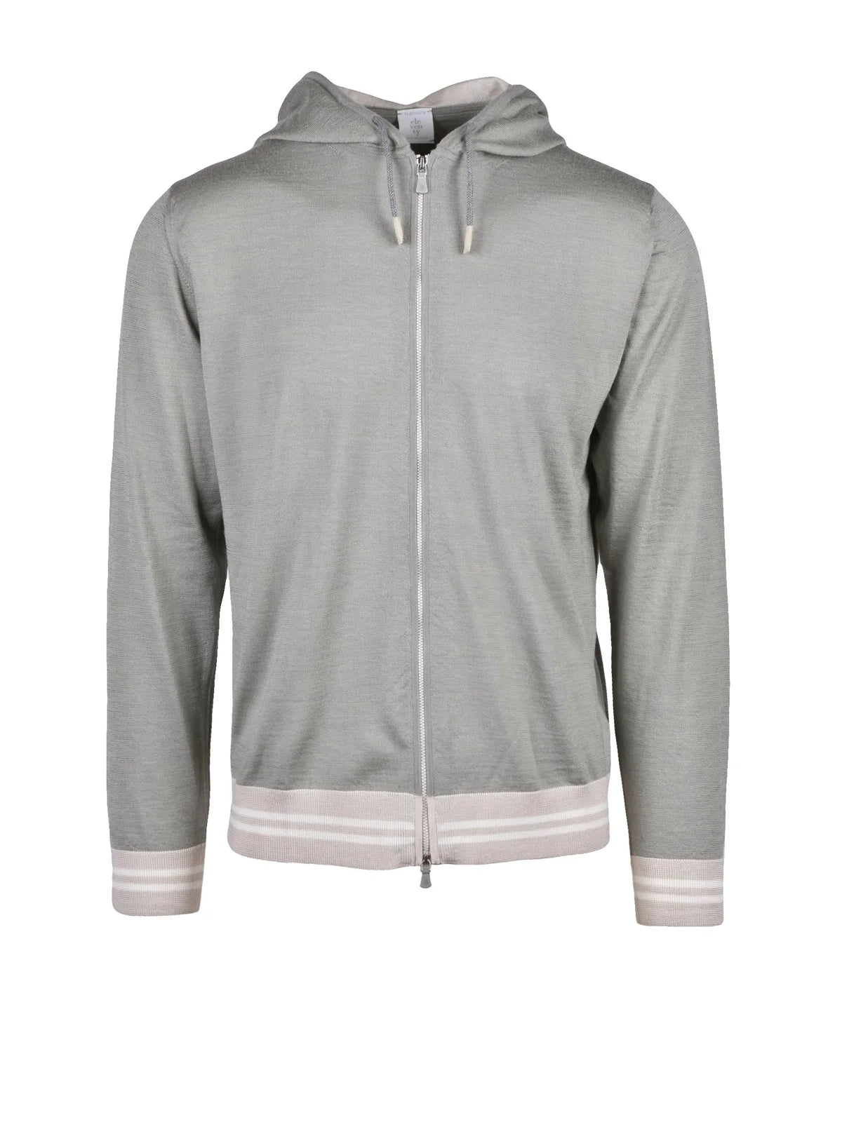 Sage Green Wool Silk Zip Knit Sweatshirt