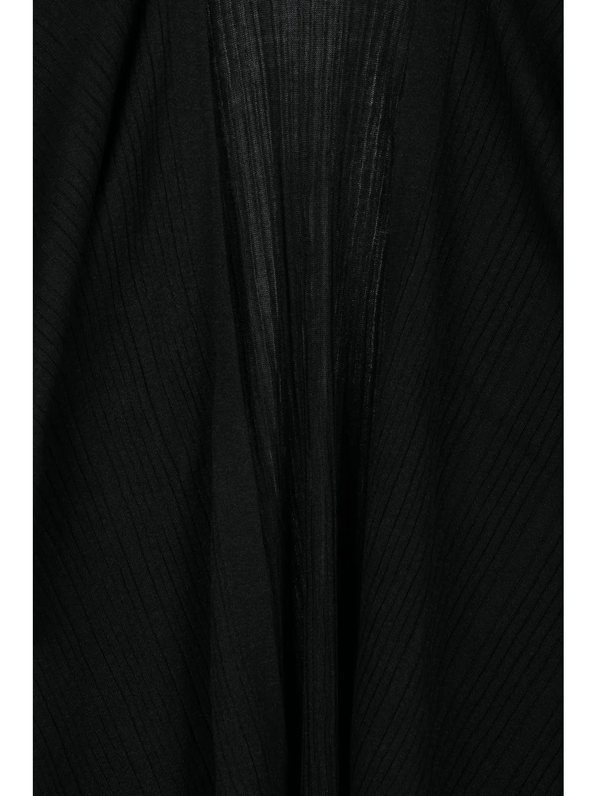Black Viscose Polyester Open Cardigan