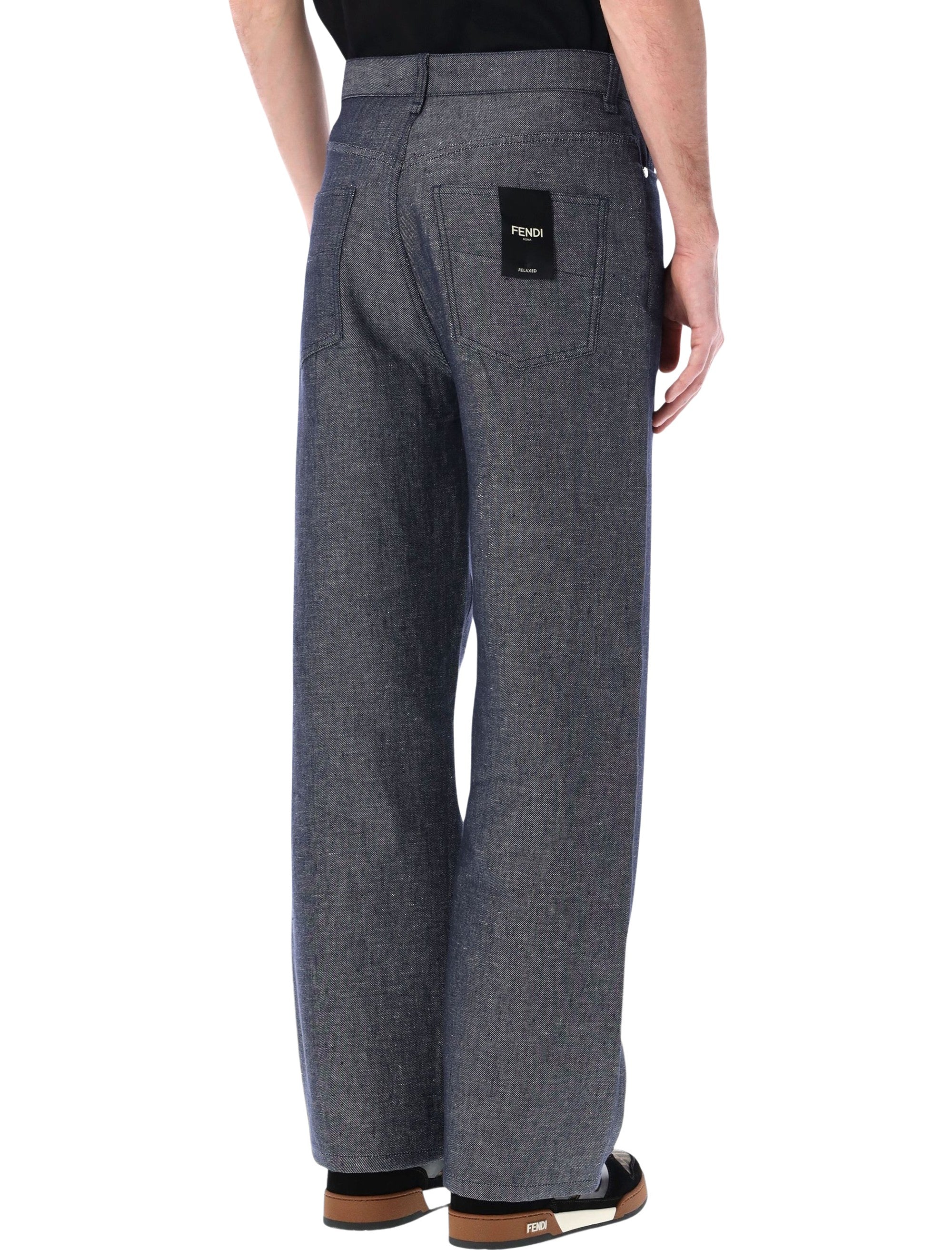 Dark Wash Straight Leg Five Pocket Jeans
