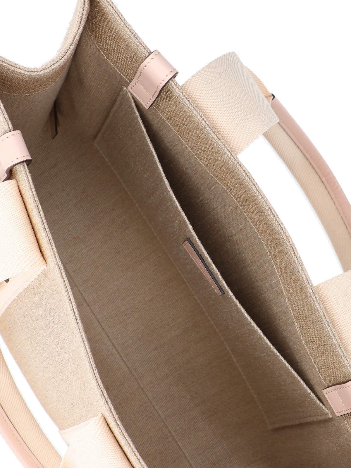 "Woody" Tote Bag, In Beige Linen