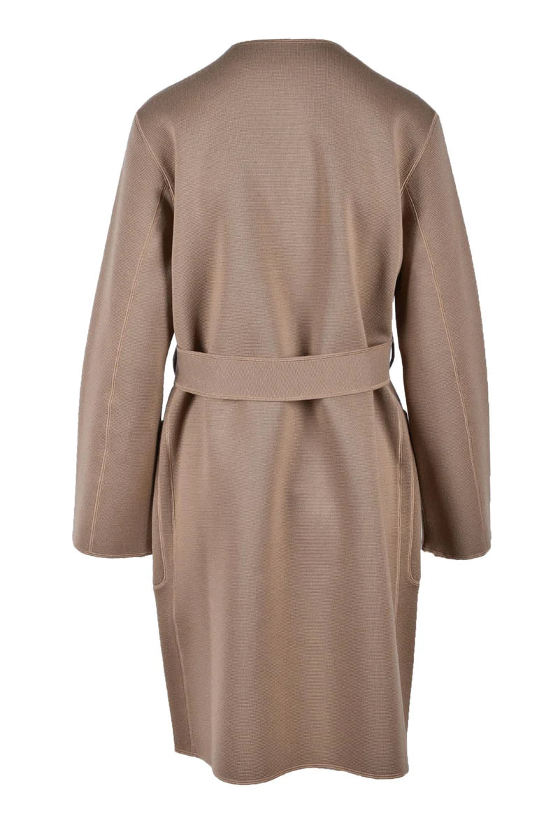 Reversible Virgin Wool Coat - Beige