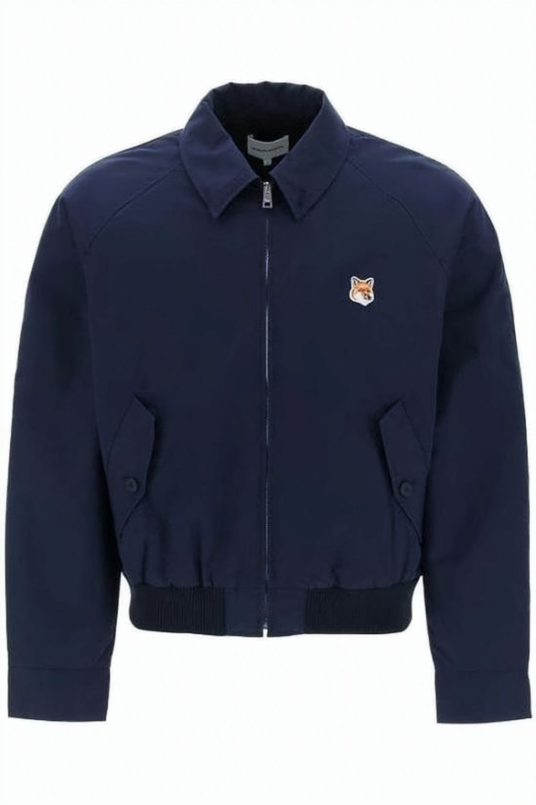 Cropped Bomber Jacket With Flap Pockets And Embroidered Logo