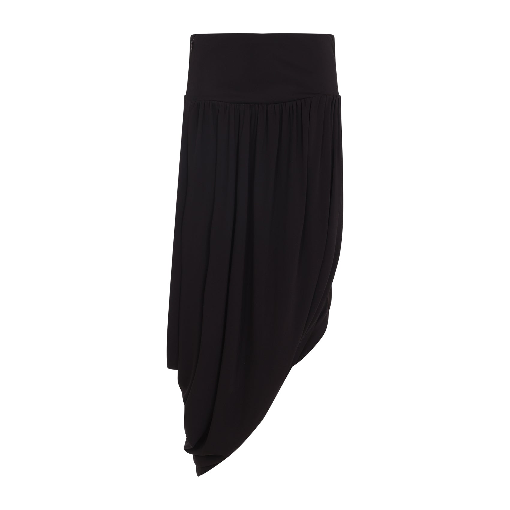 Draped Midi Skirt in Soft Viscose Blend